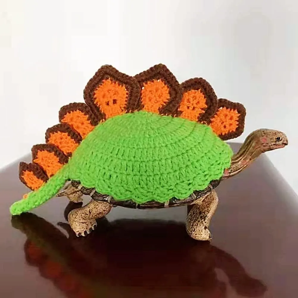 Sweater for Turtle - Small Animal Sweater Warm Winter Knitted Handmade Sweater Apparel Accessory Halloween Party Cosplay Costume Photo Shoot for Pet Tortoise Turtle (S,Dinosaur)