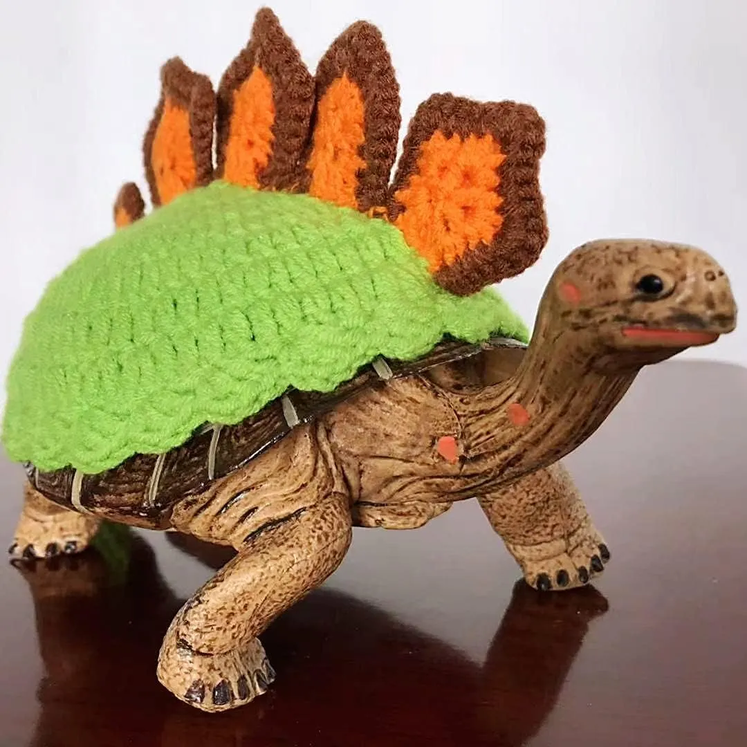 Sweater for Turtle - Small Animal Sweater Warm Winter Knitted Handmade Sweater Apparel Accessory Halloween Party Cosplay Costume Photo Shoot for Pet Tortoise Turtle (S,Dinosaur)