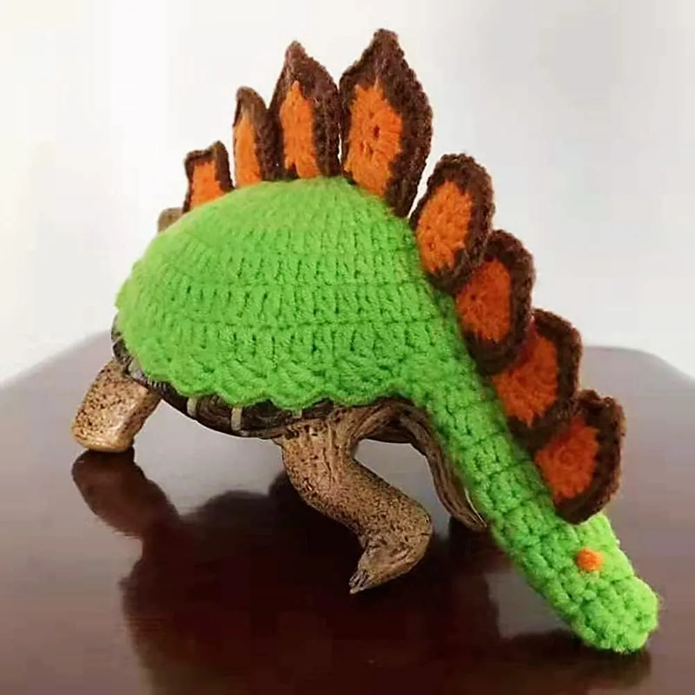 Sweater for Turtle - Small Animal Sweater Warm Winter Knitted Handmade Sweater Apparel Accessory Halloween Party Cosplay Costume Photo Shoot for Pet Tortoise Turtle (S,Dinosaur)