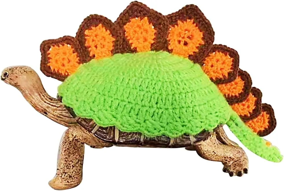 Sweater for Turtle - Small Animal Sweater Warm Winter Knitted Handmade Sweater Apparel Accessory Halloween Party Cosplay Costume Photo Shoot for Pet Tortoise Turtle (S,Dinosaur)