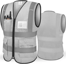 TICONN Reflective Safety Vest High Visibility Class II Mesh Vest for Women & Men Meets ANSI Standards