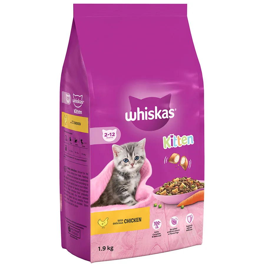 Whiskas 2-12 Months Complete Dry Kitten Food With Chicken