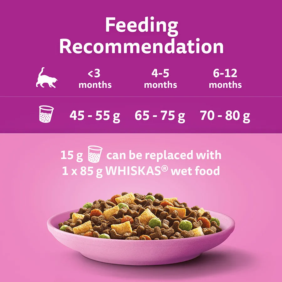 Whiskas 2-12 Months Complete Dry Kitten Food With Chicken