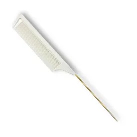 White & Gold Pin Tail Comb