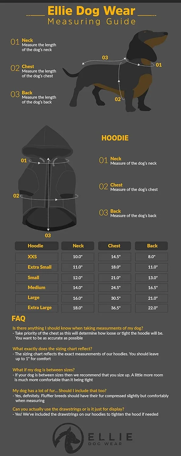 Zip Up Adventure Dog Hoodie with Hook & Loop Pockets and Adjustable Drawstring Hood - XXS to XXL - Multiple Colors - Comfortable & Versatile Dog Hoodies (Navy, XS)