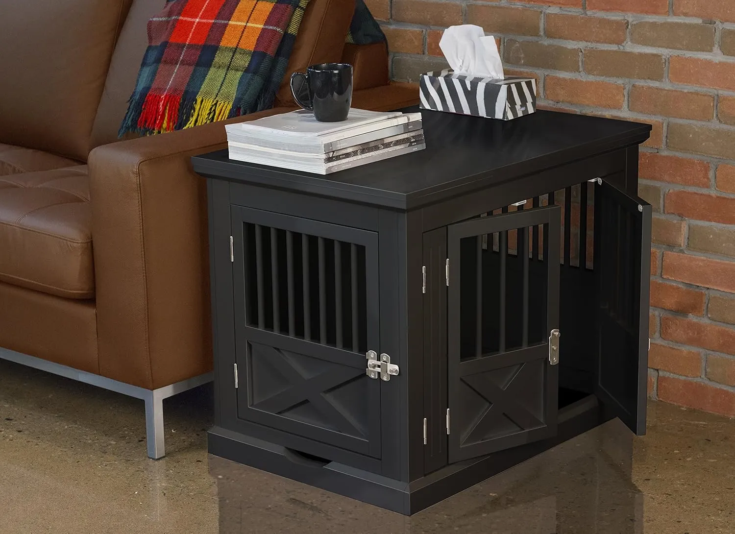 zoovilla Merry Products Triple Door Medium Dog Crate, Dog Kennel, Dog Cage